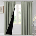 H.VERSAILTEX 100% Blackout Curtains for Bedroom Thermal Insulated Curtains & Drapes Blackout Curtains 84 Inches Long Rod Pocket Curtains for Living Room with Black Liner 2 Panels Set, Light Sage by HVERSAILTEX