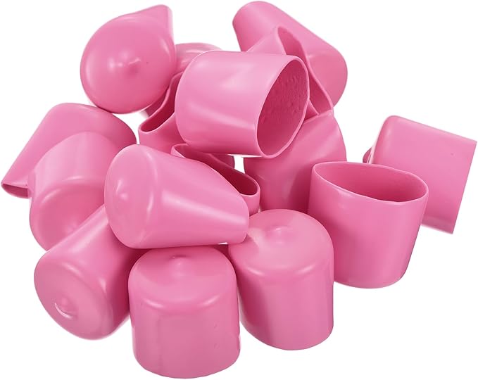 uxcell 20pcs Rubber End Caps 25mm(1 inch) ID Vinyl PVC Round Tube Bolt Cap Cover Screw Thread Protectors Pink - Image 4