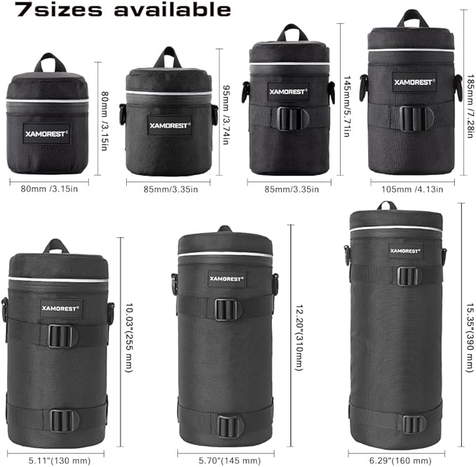 Camera Lens Case Lens Bag Compatible (4.33" x 9.25"(Nylon, Black)) - Image 6