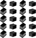 20Pcs Rectangle Rubber Furniture Leg Caps (3/4" x 1.18" / 20 x 30mm), Black Vinyl Flexible Chair Leg Floor Protectors for Patio Indoor Chair Table Bed by Bonsicoky