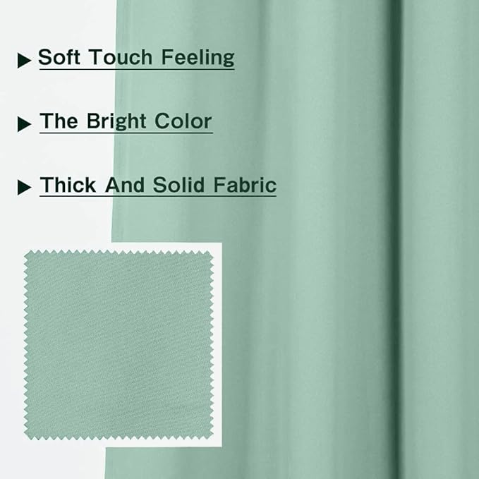 MYSKY HOME Aqua Blackout Curtains for Living Room, 63 Inch Long Grommet Room Darkening Curtain for Bedroom, Amazing Triple Weave Thermal Insulated Curtain, 1 Curtain Panel, 42 x 63 Inch, Aqua - Image 3