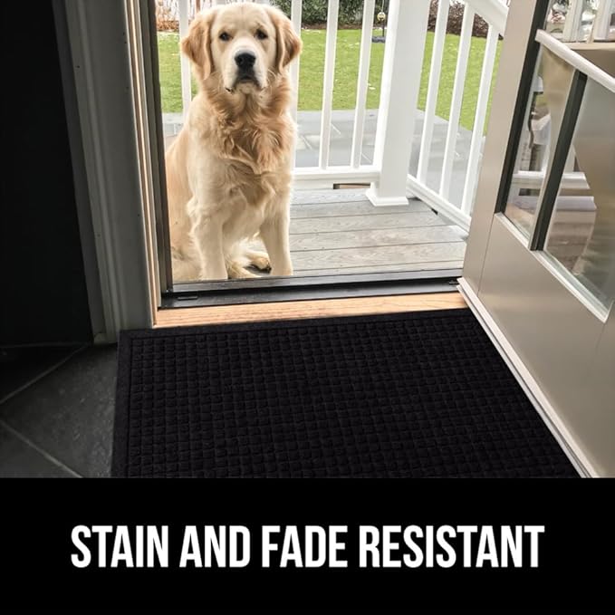 GORILLA GRIP Front Door Mat, 72x24, Indoor Outdoor Ultra Absorbent HydroAbsorb Doormat, Absorbs Up to 2.75 Cups of Water, Stain and Fade Resistant, Rubber Backing Doormats, Captures Dirt, Black - Image 9