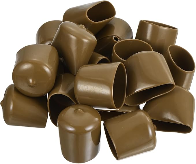 uxcell 20pcs Rubber End Caps 31mm(1 1/4") ID Vinyl PVC Round Tube Bolt Cap Cover Screw Thread Protectors Light Brown - Image 4