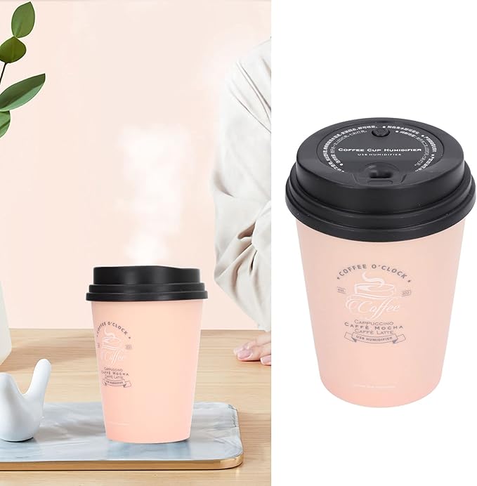 Desk Humidifier, USB Humidifier 300ml Coffee Cup Low Noise Auto Off Compact Lightweight Space Saving Mini Humidifier for Car () - Image 5