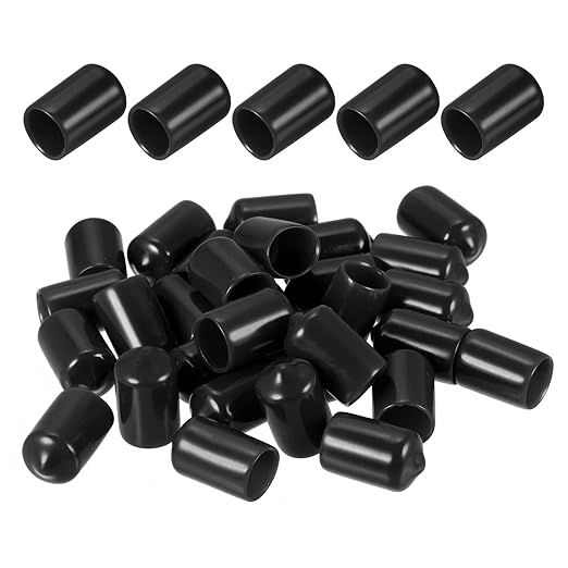 DMiotech 100 Pack 11mm ID Black Screw Thread Protectors Rubber End Caps Bolt Covers for Screw Bolt Furniture Pipe by DMiotech