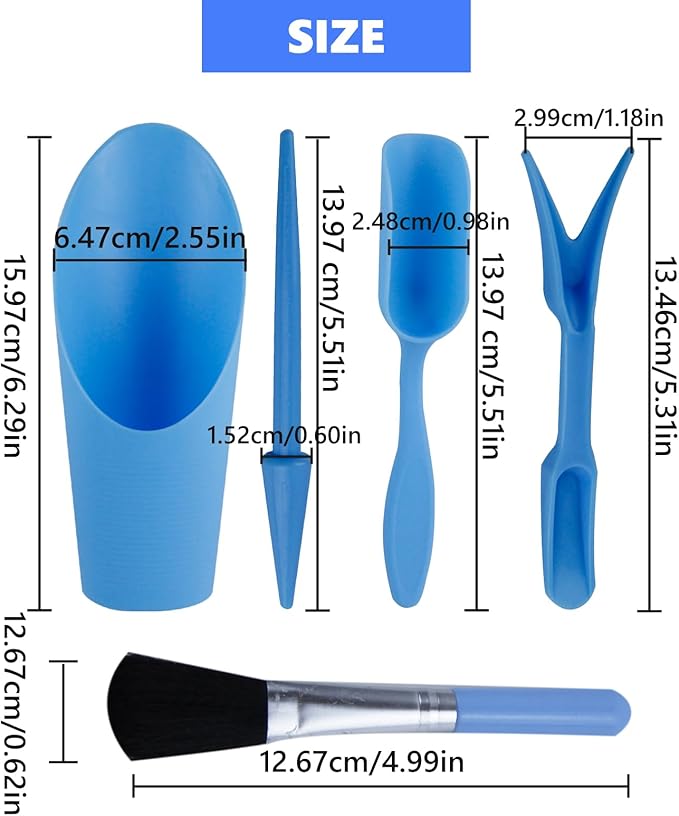 5 Pcs Mini Garden Tool Set Hand Tools Succulent Tools Transplanting Tools Set Succulent Care Plastic Kit Bonsai Potting Soil Indoor for Succulent Miniature Plant Gardening for Flower Planting - Image 2