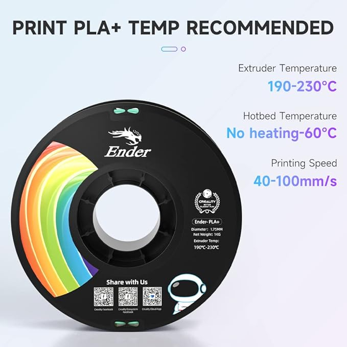 Creality 3D Printer Filament, PLA Plus Filament 1.75mm Jade Green, PLA Pro Toughness Upgraded Dimensional Accuracy +/- 0.03mm, 1KG Spool(2.2lbs) Ender PLA+ Filament for Most 3D Printer - Image 5