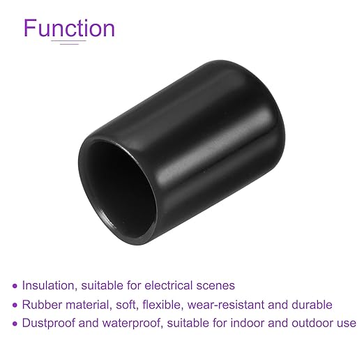 DMiotech 100 Pack 11mm ID Black Screw Thread Protectors Rubber End Caps Bolt Covers for Screw Bolt Furniture Pipe - Image 5
