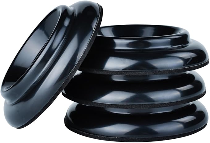 Piano Caster Cups for Upright Piano ABS Plastic Caster Piano Leg Floor Protectors Furniture Leg Pads with Non-Slip Moisture-Proof& Anti-Noise Felt Pads Set of 4, Black (Black) - Image 2