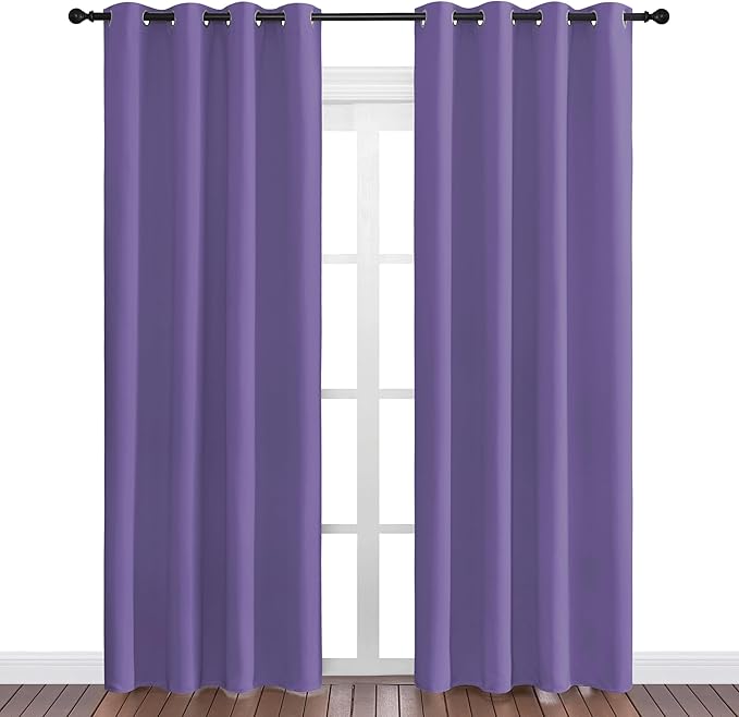 NICETOWN Lilac Purple Blackout Curtains 86" Long, 55" Wide, 2 Pieces for Office, Dining, Guest Room - Sound Reducing, Heat and Cold Block Panels for Modern Decorative - Image 2