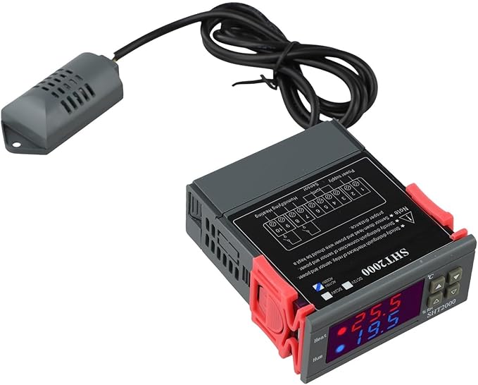 Humidity Controller SHT2000 Intelligent Digital Display Temperature Thermostat For Heating, Cooling, Humidifying Or Dehumidifying In Greenhouse, Workshop Or Storage(220V) - Image 3