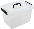 Farmoon 12 Quart Clear Storage Bin, Plastic Stackable Box/Cotainer with Lid and Black Handle by Farmoon
