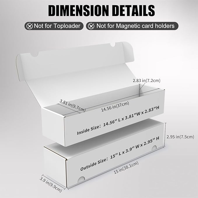 Trading Card Storage Box, 25-Pack 1100 Count White Corrugated Cardboard Bulk Sports Storage Box for TCG/Magic/Mtg Basketball Cards, Collectible Trading Cards - Image 2