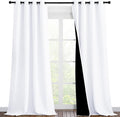 NICETOWN White 100% Blackout Curtains for Windows, Pack of 2, 46" W x 96" L, Super Heavy-Duty Black Lined Total Darkness Drapes for Bedroom, Privacy Assured Window Treatment for Patio by NICETOWN