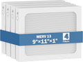 9 x 11 x 1 MERV 13 Replacement Dehumidifier Filter Compatible with Santa Fe Compact70, Ultra70, Element, Compact2, UA 65H, High Efficiency for Dust, Pollen, Pet, Smoke, Wildfire, VOCs, 4 Pack (White) by Unknown