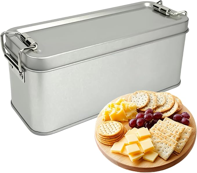 Metal Tin - Portable Container Empty Organizer Rectangular Empty Boxs Cosmetics Candy Cookie Home Office Travel Jewelry Pen Eraser by Unknown