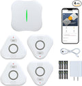 Smart Water Leak Detectors for Home WiFi with App Alerts, Stechro Ajustable 120dB Water Sensor Alarm Leak Detector for Basements Sink Kitchen Laundry, 4 Water Sensors & 1 Gateway by stechro