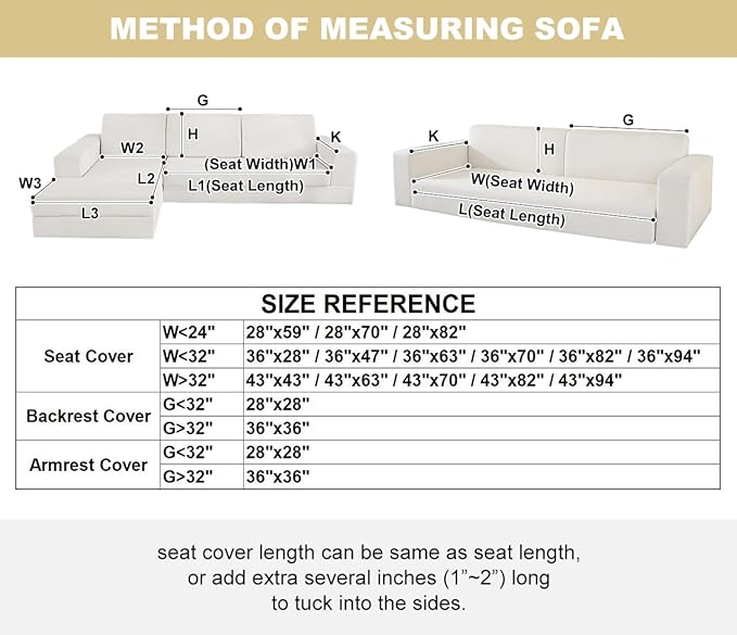 vctops Boho Circle Embroidery Couch Sofa Cover Solid Color Cotton Quilted Non-Slip Sectional Couch Covers Sofa Slipcover for Dogs, Children, Pets Furniture Protector (White,36"x36") - Image 7