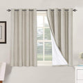 H.VERSAILTEX 100% Blackout Curtains for Bedroom Thermal Insulated Linen Textured Curtains Heat and Full Light Blocking Drapes Living Room Curtains 2 Panel Sets, Cobblestone, 52x45 Inch by HVERSAILTEX