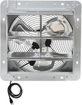 KEN BROWN 12 Inch Shutter Exhaust Fan, Gable Vent Fan, Wall Mount Ventilation, High Speed 1450 CFM, Automatic Aluminum Blades, for Garages, Shop, Greenhouse, Attic, with Power Cord by KENBROWN