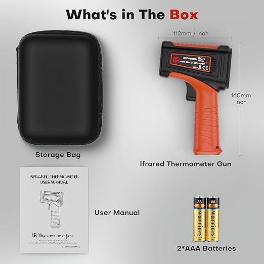 50:1 Infrared Thermometer Laser Temperature Gun -58℉~3272℉, Meat Food Pizza Oven Grill Thermometer for Griddle Accessories, Heat Gun for Cooking, HVAC, Engine Surface Temp Reader - Image 6
