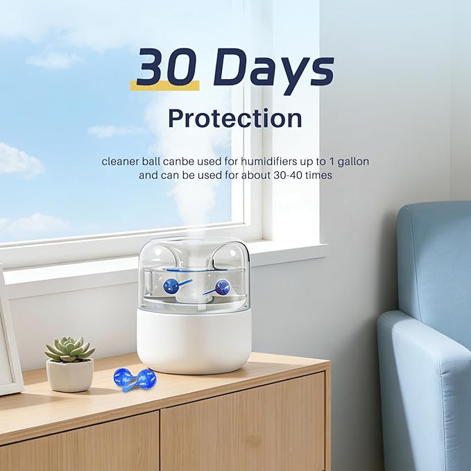 12 Pack Humidifier Cleaner, Humidifier Tank Cleaner Balls compatible with All humidifiers and Fish Tanks, Purifies Water, Prevents Hard Water Build-Up, Reduces Scale to improve Humidification - Image 8