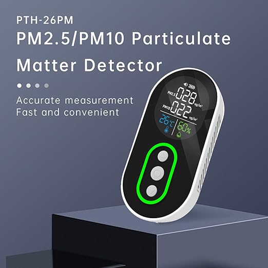 Protmex Indoor Air Quality Monitor, PM2.5 PM10 Detector with Real-Time Display & Buzzer Alarm, Temperature Humidity Sensor, Portable Air Pollution Tester for Home, Office, Car, Baby Room - Image 3