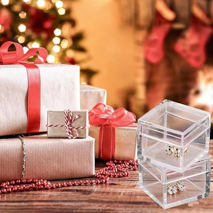 KissYou Small Acrylic Box with Lid Clear Candy Boxes for Display Party Decoration Plastic Square Cube - Image 7