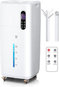 26L/5.7Gal Humidifier Large Room 3000 ft², Supersized Cool Mist, 38H Quiet Humidifiers for Bedroom, 2000mL/h Mist Output, Touch/Remote Control, Humidifiers for Home, Whole House, Plant, White by MONISEN