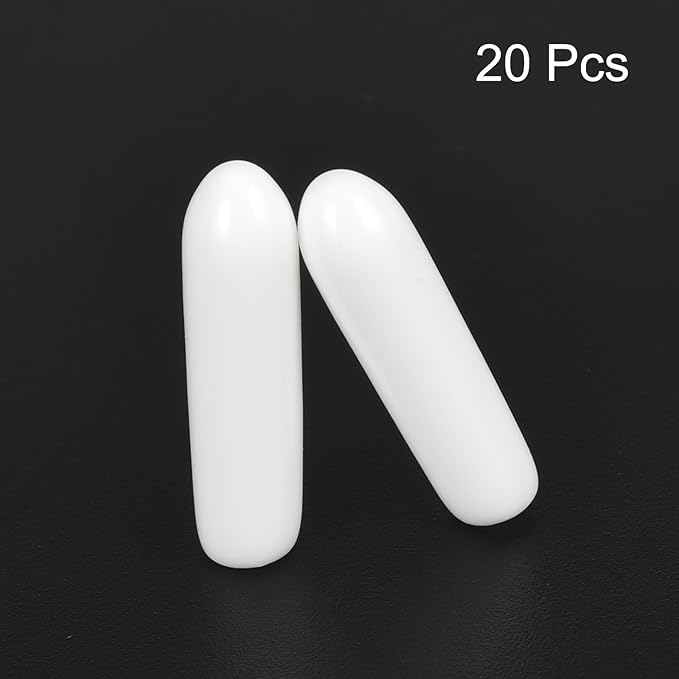 uxcell 20pcs Rubber End Caps 2.5mm ID Vinyl Round End Cap Cover Screw Thread Protectors White - Image 2