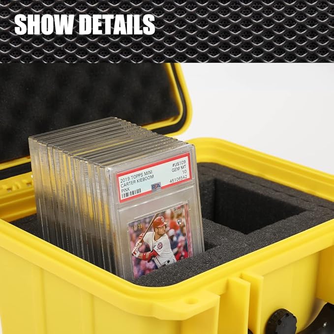 G-PLUS Graded Card Storage Box Fit BGS PSA SGC FGS Weatherproof Graded Sports Trading Cards(Small, Yellow) - Image 9
