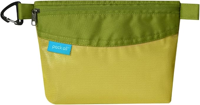 pack all Water-resistant Material Zipper Pouch, Mesh Zipper Bag for Storage, Travel, Office (Small, Green) by packall