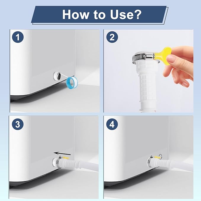 Universal Dehumidifier Drain Hose 10 Feet Air Conditioner Hose with Cut-Table Rubber Adapter Connect Clamp and Teflon Tape, Drain Pipe for Dehumidifiers, Air Conditioners - Image 4