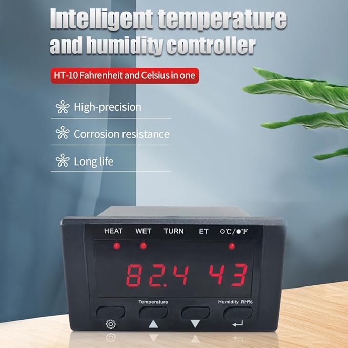 HT-10 Egg Incubator Temperature Controller, 220V/110V Digital Temperature Controller Full Automatic Control Incubator Temp Humidity Controller - Image 5