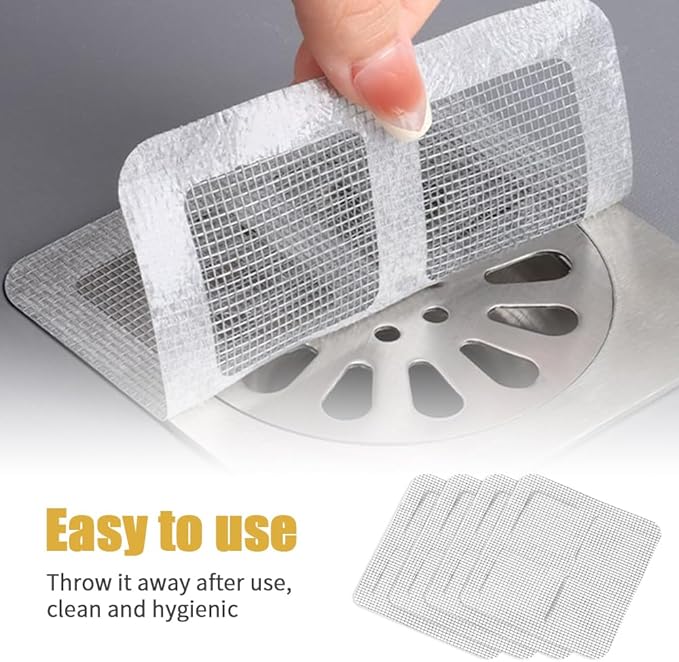 Disposable Hair Drain Stickers, 2025 Upgraded Disposable Floor Drain Filter Stickers, Bathroom Shower Drain Protector, Mesh Cover Floor Drain Sticker for Kitchen Bathroom Tub (20) - Image 4