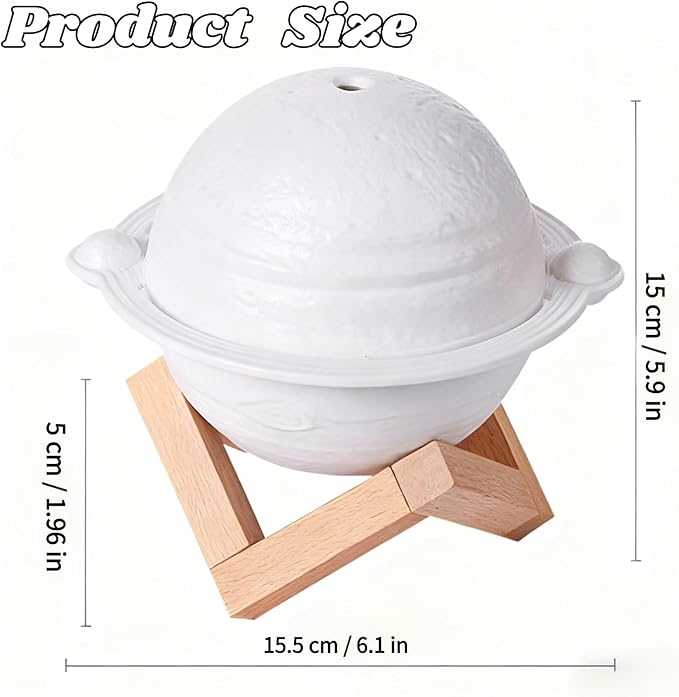Mini Humidifier, Moon Lamp Desktop Humidifier with LED Night Light, 2 Gear Intermittent Spray, USB Charging Mist Humidifiers, for Bedroom, Office Room, Bedroom, Travel, Etc(Design model) - Image 3