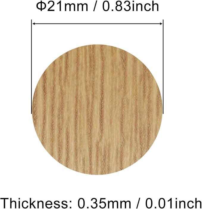 Self-Adhesive Screw Hole Stickers PVC Cover Caps Dustproof for Wooden Furniture Cabinet 21mm 2 Sheets/108 Pcs Maple - Image 2