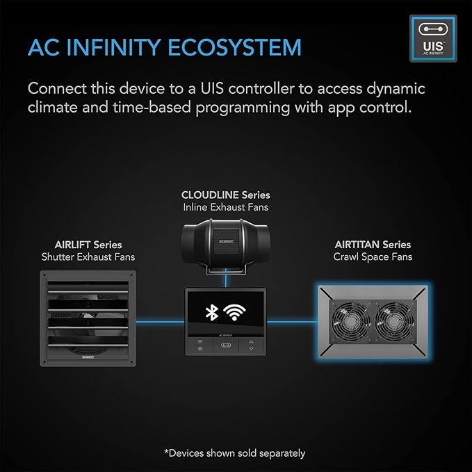 AC Infinity AIRTITAN S7, Ventilation Fan 12" with Speed Controller, IP-55 Rated for Crawl Space, Basement, Garage, Attic, Shed, Hydroponics, Grow Tents - Image 5