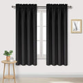 DWCN Black Room Darkening Blackout Curtains - Rod Pocket Thermal Insulated Privacy Energy Saving Window Curtain Drapes 42x 72 inch Length, Set of 2 Bedroom Living Room Curtains by DWCN