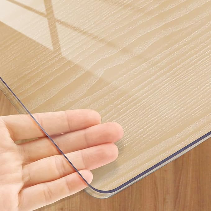 Clear PVC Tablecloth Rectangle - 1.5mm 31*39in Waterproof Desk Protector Mat Heavy-Duty, Non-Slip for Dining Table, Office, Parties (1-Pack) (80x100cm PVC tablecloth 1.5mm transparent ) by Unknown