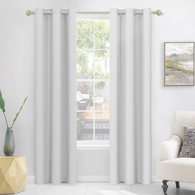 MYSKY HOME White Curtains for Bedroom, Grommet Room Darkening Curtains, Amazing Triple Weave Thermal Insulated Curtains, 1 Curtain Panel (42 x 72 Inch) - Image 7