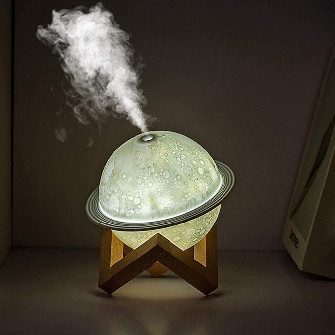 Moon Lamp Humidifier, 2 in 1 Moon Night Light & Humidifiers with USB Recharge, 3 Colors 3D LED Moon Light with Stand, Aromatherapy Diffuser for Kids Friend Lover Birthday Gift Bedroom Home Decor 200ml - Image 9
