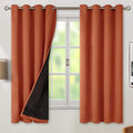 BGment Thermal Insulated 100% Blackout Curtains 63 Inch Length 2 Panels, Total Light Blocking Curtains for Bedroom, Grommet Window Drapes with Thick Black Liner, 52 Inch Wide Each Panel, Terracotta by BGment