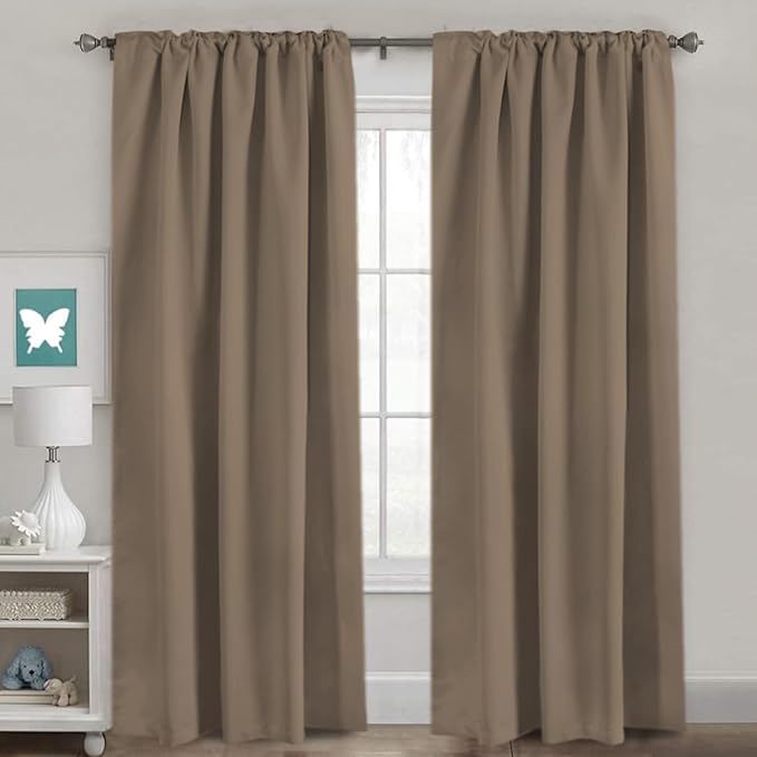 H.VERSAILTEX Blackout Curtains Thermal Insulated Window Treatment Panels Room Darkening Blackout Drapes for Living Room Back Tab/Rod Pocket Bedroom Draperies (2 Panels, Macchiato, 52 x 84 Inch) - Image 2