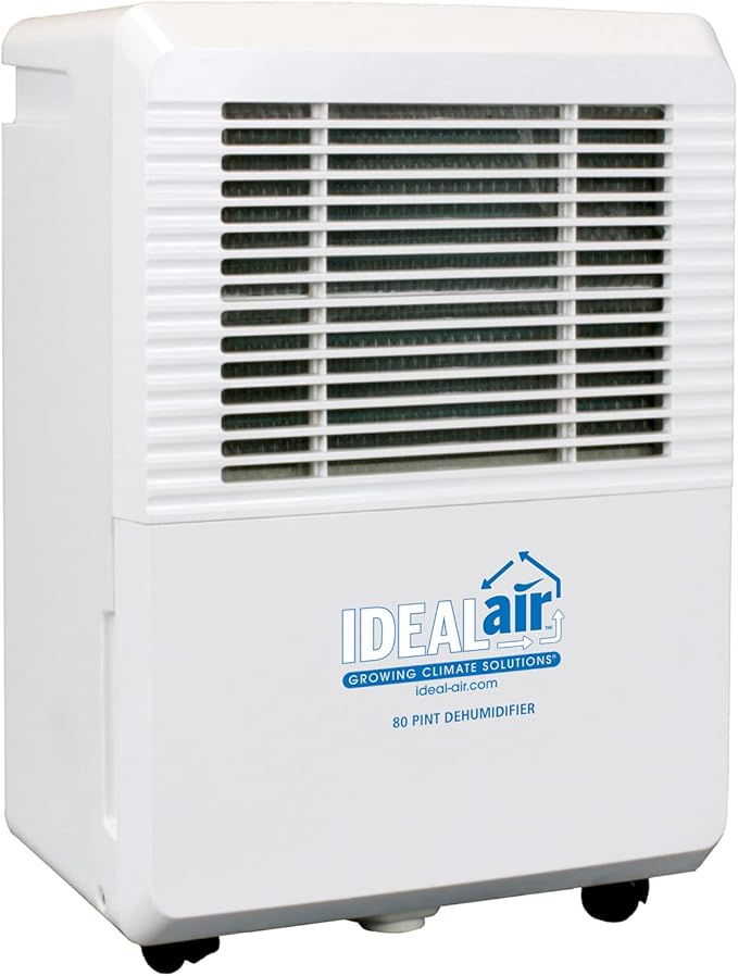 Ideal-Air Dehumidifier | 80 Pint | Portable, LED Display w/ Dehumidistat and Timer Included - Perfect for home, office, garage, shop, marine and RV applications - UL Listed. by Ideal-Air