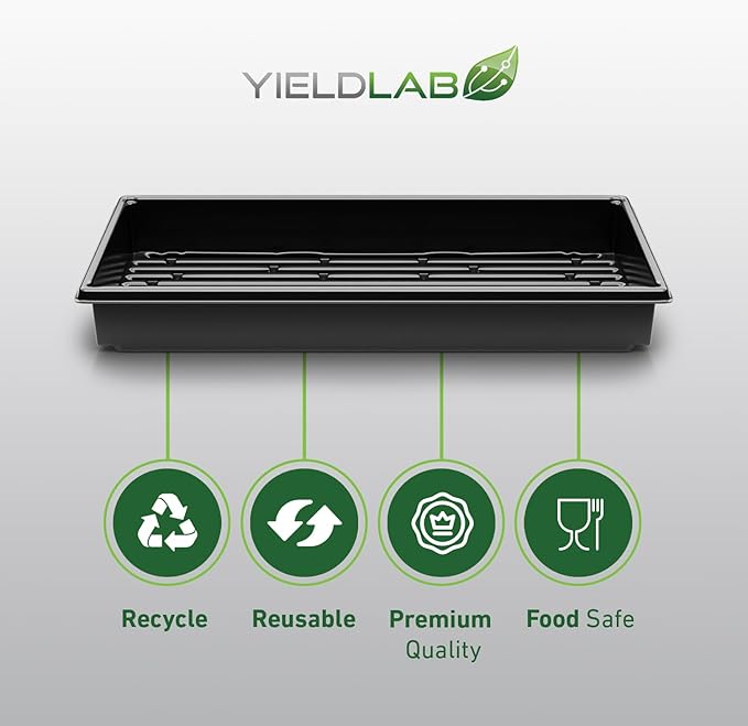 10x20 Inch Black Plastic 25 Pack Plant Propagation Tray – Growing Trays for Garden, Planting, Seedling, Soil & Hydroponic Horticulture - Microgreen Trays Grow Plants - No Drain Holes - Image 8