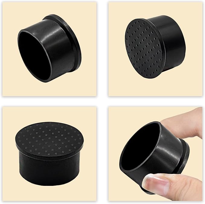 Flyshop 2", 50 mm, Patio Round Chair Leg Caps, Furniture Table Feet Covers Floor Protectors, Flexible Anti-Scratch PVC Legs Tips, 8 Pack, Black - Image 5