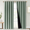 NICETOWN 100% Blackout Window Curtain Panels, Cold and Full Light Blocking Drapes with Black Liner for Nursery, 84" Drop Thermal Insulated Draperies (Greyish Green, 2 Pieces, 70" Wide Each Panel) by NICETOWN