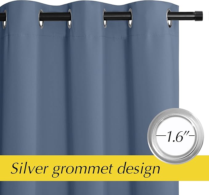 NICETOWN Doorway Curtain for Living Room Thermal Insulated Door Blinds for Door Screen, Accordion Insulated Privacy Door Window Curtain for Bedroom, 42" Wide x 95" Length, 1 Panel, Stone Blue - Image 6