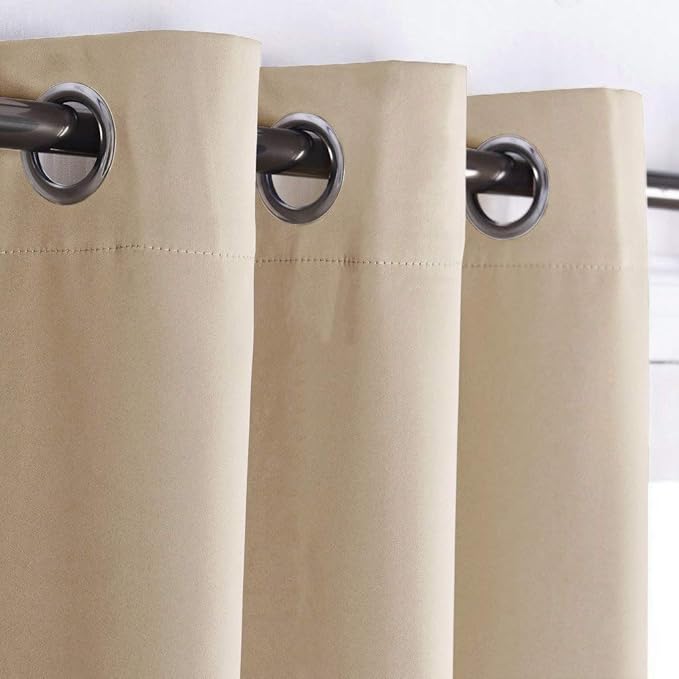 NICETOWN Doorway Curtains, Room Darkening Curtain and Drape Energy Efficient Warmth Grommet Curtain for Office & Classroom (Biscotti Beige, Sold Individually, 42 inches Wide by 84 inches Long) - Image 4